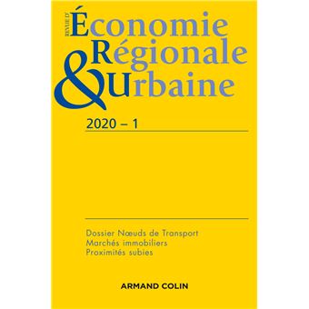 Revue d'économie régionale et urbaine Nº1/2020 Varia