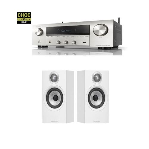 Amplificateur Hi-Fi Denon DRA-800H Argent + Enceinte bibliothèque Bowers & Wilkins 606 White Vendue par paire