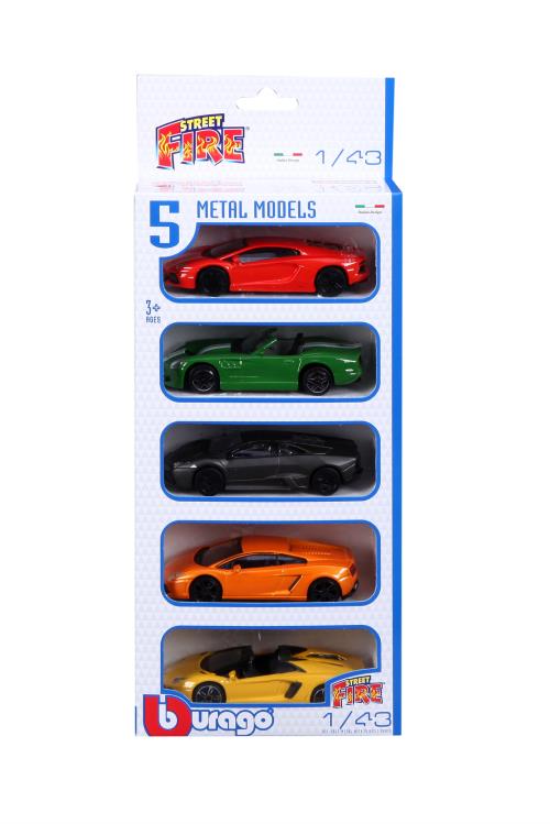 Coffret de 5 Voitures Bburago Street Fire 1:43