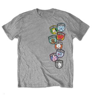 T-shirt Unisex Badges Taille S Gris