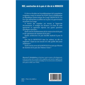 RDC, construction de la paix et rôle de la MONUSCO