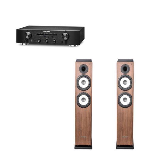 Amplificateur Marantz PM5005/N1B Noir + Paire d'enceintes colonne Cabasse Jersey MT32/2 Noyer