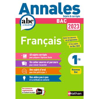 Annales Bac 2023 Français 1ère Corrigés