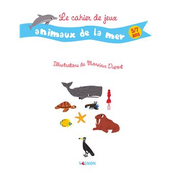 Cahier de jeux des animaux de la mer