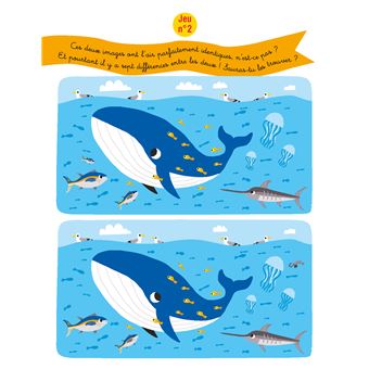Cahier de jeux des animaux de la mer