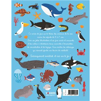 Cahier de jeux des animaux de la mer