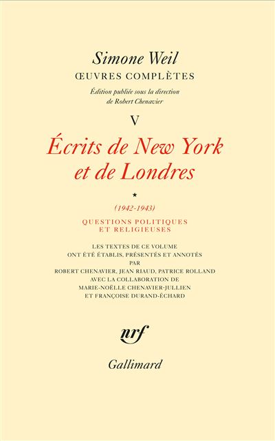 OEuvres complètes (Tome 5 Volume 1)-Écrits de New York et de Londres (1942-1943))