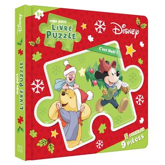 DISNEY - Mon Petit Livre Puzzle - 5 Puzzles 9 Pièces - C'est Noël !