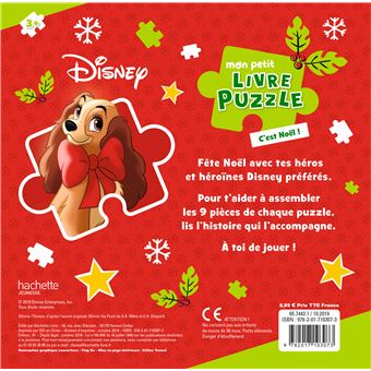 DISNEY - Mon Petit Livre Puzzle - 5 Puzzles 9 Pièces - C'est Noël !