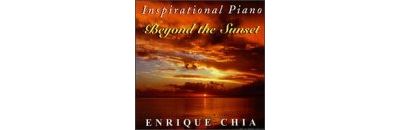 Inspirational piano beyond the sunset