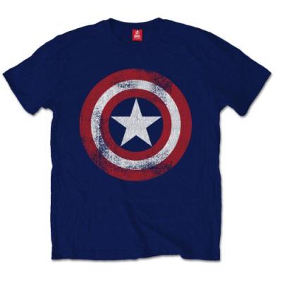 Tee-Shirt Marvel Comics Captain America Distressed Shield Taille Extra Large