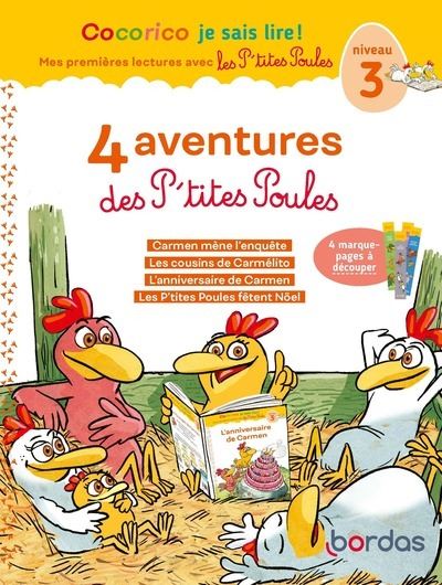 Cocorico Je sais lire! 1ères lectures avec les P'tites Poules-4 aventures des P'tites Poules-Niv3 - Marie-Christine Olivier - broché
