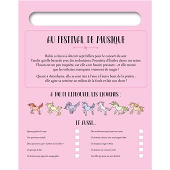 Où sont cachées les licornes ? - bloc avec un feutre effaçable