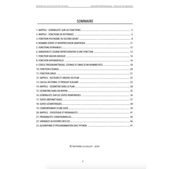 Mathématiques 1ère Synthèse de cours et livret de formules