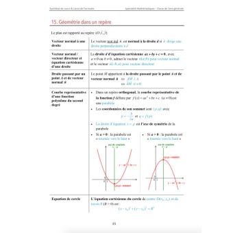 Mathématiques 1ère Synthèse de cours et livret de formules
