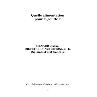Quelle alimentation pour la goutte ?