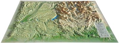 Carte en relief du parc naturel régional du Verdon