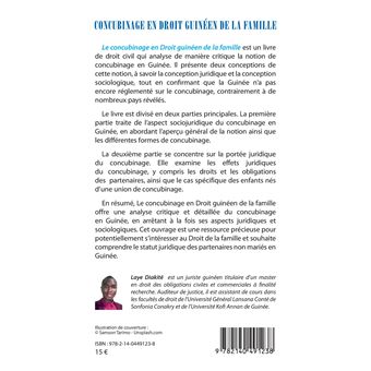 Concubinage en droit guinéen de la famille