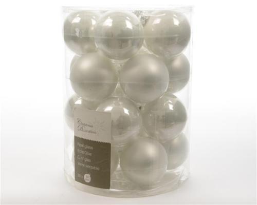 Décoration de noël 20 boules en verre brillant et mat Kaemingk