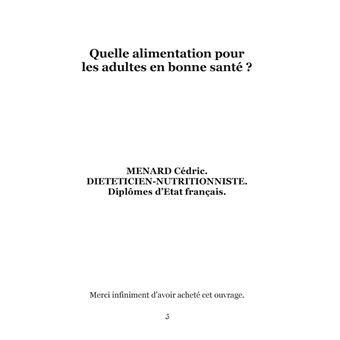 Quelle alimentation pour l'adulte en bonne santé ?