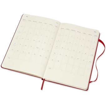 Agenda 2020 Semainier Horizontal Grand Format Rouge Rigide