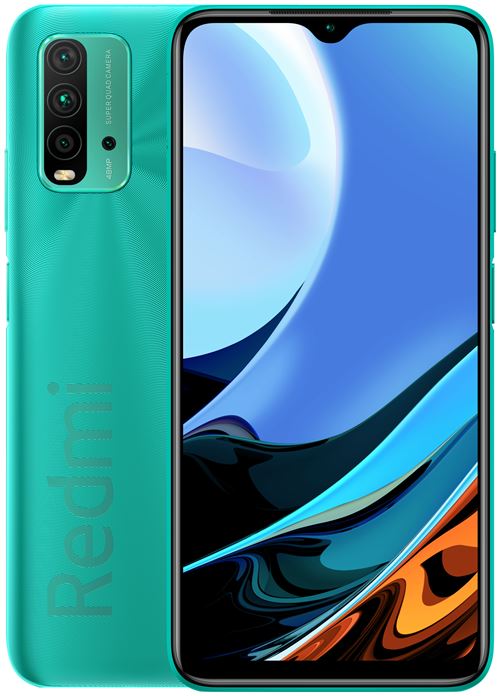 Xiaomi Redmi 9T - 4G smartphone - double SIM - RAM 4 Go / Internal Memory 128 Go - microSD slot - 6.53 - 2340 x 1080 pixels - 4x caméras arrière 48 MP, 8 MP, 2 MP, 2 MP - front camera 8 MP - vert océan