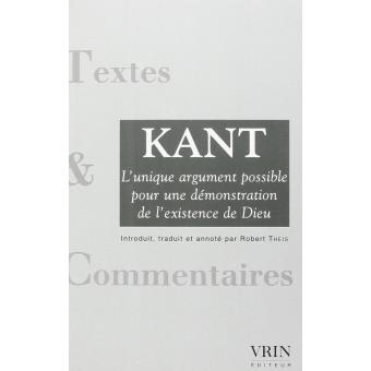 L'unique argument possible d'une démonstration de l'existence de Dieu