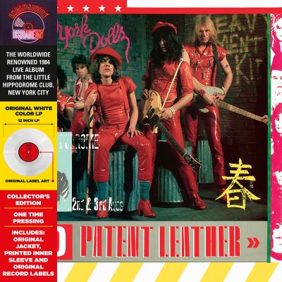 Red Patent Leather Vinyle blanc