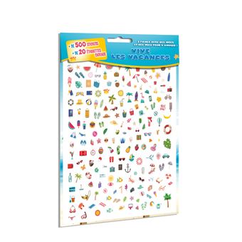 Vive les vacances - 500 stickers et 20 étiquettes cadeaux