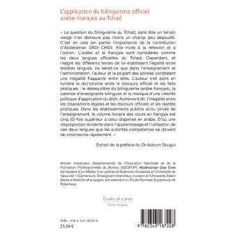 L'application du bilinguisme officiel arabe-français au Tchad