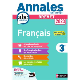 Annales Brevet 2023- Français - Corrigés