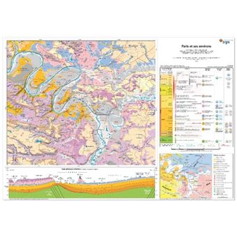 Paris et ses environs à plat 89 x 63