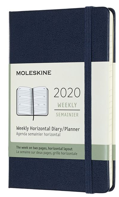 Agenda 2020 Semainier Horizontal Poche Bleu Saphir Rigide