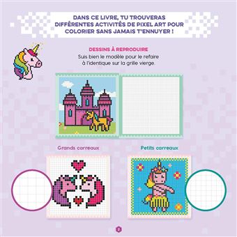 Je colorie en pixels - Les licornes