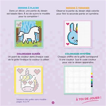 Je colorie en pixels - Les licornes