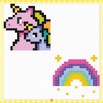 Je colorie en pixels - Les licornes