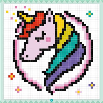 Je colorie en pixels - Les licornes