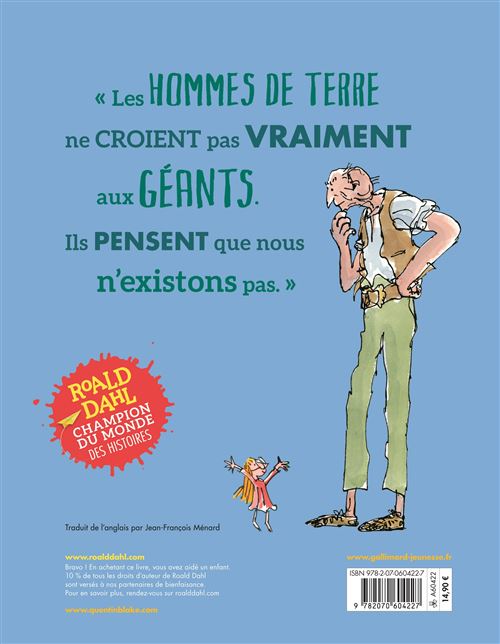 Le Bgg Broche Roald Dahl Jean Francois Menard Quentin Blake Livre Tous Les Livres A La Fnac