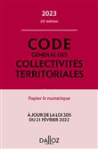 Code général des collectivités territoriales 2023, annoté et commenté. 26e éd. - Annoté