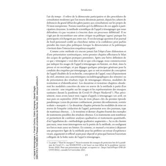 L'appel à témoignages