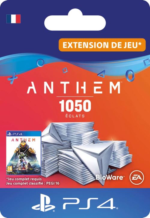 Pochette avant du jeu Code de téléchargement Anthem : Pack 1050 éclats PS4