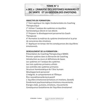 Cours de coaching thérapeutique SDHEA