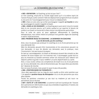 Cours de coaching thérapeutique SDHEA