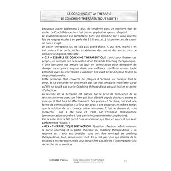 Cours de coaching thérapeutique SDHEA