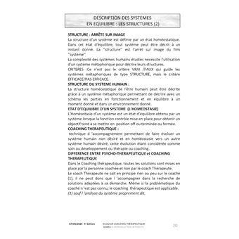 Cours de coaching thérapeutique SDHEA