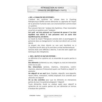 Cours de coaching thérapeutique SDHEA