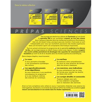 Spécialité Numérique et sciences informatiques - Terminale