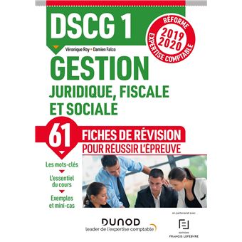 DSCG 1 Gestion juridique, fiscale et sociale - Fiches de révision - Réforme 2019-2020