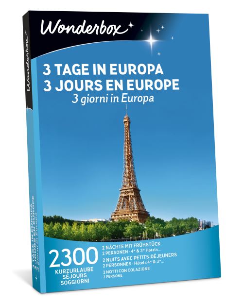 Coffret cadeau Wonderbox 3 jours en Europe