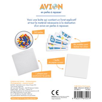 Avion en 3D en perles à repasser - mini coffret avec accessoires